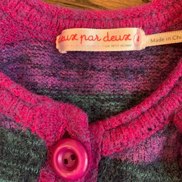 Deux Par Deux girls button up knit sweater. Size 4. - Picture 3 of 4